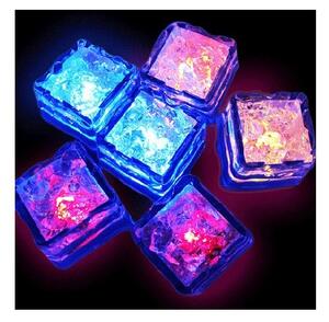 Cuburi de gheata luminoase cu LED RGB, 2.7x2.7 cm, set 12 piese