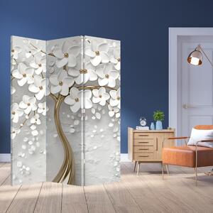 Paravan - Copac alb cu flori (126x170 cm)