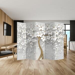 Paravan - Copac alb cu flori (210x170 cm)