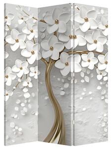 Paravan - Copac alb cu flori (126x170 cm)