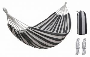Hamac ZENVIO 200x80 cm, gri-alb + geanta gratuita