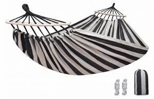 Hamac ZENVIO COMFORT 200x80 cm, gri-alb + geanta gratuita