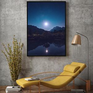 Poster - Lună plină deasupra lacului (A4)