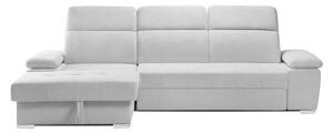 Colțar Extensibil TRENDY, cu ladă de depozitare, cu tetiere reglabile, variante stânga/dreapta 295x170x105 cm, Gri-Silver-Memphis / Stanga