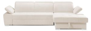 Colțar Extensibil TRENDY, cu ladă de depozitare, cu tetiere reglabile, variante stânga/dreapta 295x170x105 cm, Crem-Memphis / Dreapta