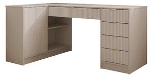 Birou de colt Comfivo Papilio II, Bej, PAL laminat, MDF, 76x158x98cm, 58.9 kg