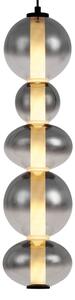 Lampă suspendată Art Deco neagră cu sticlă fumurie și transparentă 5 lumini incl. LED - Lizzy