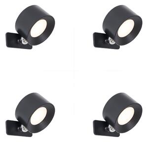 Set de 4 Aplice și Plafoniere Moderne Negre cu LED Reîncărcabil - Bright