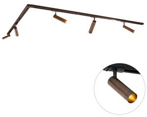 Sistem modern de iluminat pe șine cu 5 spoturi bronz închis monofazat GU10 35 mm - Iconic Jeana Luxe