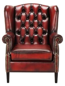Fotoliu din piele Chesterfield Hemingway Flame Vintage FlamingRed