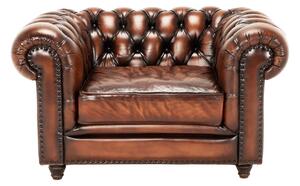 Fotoliu din piele Chesterfield Austen Light Vintage Coniac