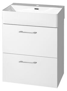 Mereo Mereo, Leny, dulap baie cu chiuveta ceramica 50 cm, alb, maner nou, MER-CN810N