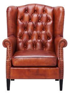 Fotoliu din piele Chesterfield Hemingway DarkBrown