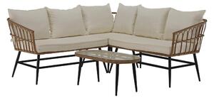 Z0ND0 Set mobilier de grădină Arala (natural + bej + negru) (pentru 4 persoane). 1116234