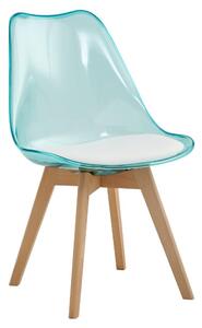 Z0ND0 Scaun sufragerie Bralla 2 (transparent + verde + fag + alb) . 1116243
