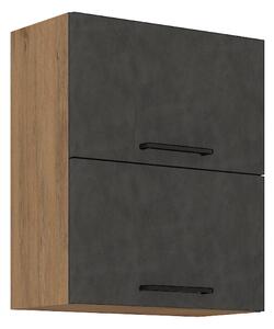 KONDELA Dulap superior, stejar lancelot/gri mat, VEGA 60 GU-72 2F