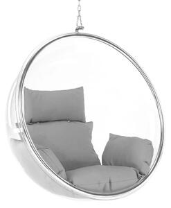 Z0ND0 Fotoliu balansoar suspendat Belgica 1 (transparent + argintiu + gri) . 1116274