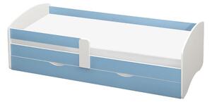Z0ND0 Pat de o persoană 80 cm Carecen (albastru + alb) (cu somieră) (cu sp. depozitare). 1116280