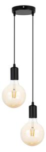 Lustră pe cablu MIROS 2xE27/60W/230V neagră rotundă