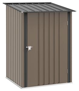 Outsunny Magazie de Grădină din Oțel și Ușă 100x103x160cm Maro | Aosom Romania