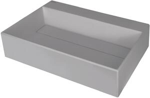 Lavoar de granit Deante Correo, cu blat, cu raft sub baterie și placă de acoperire 600x400x130 mm, gri metalizat, CQR_SU6M