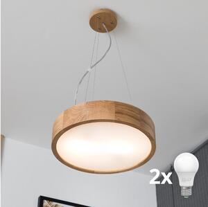 Lustră LED pe cablu Brilagi CARVALHO 2xE27/60W/230V stejar d. 37 cm