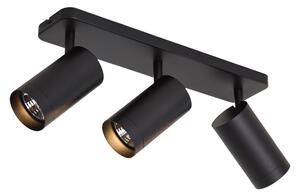 Plafonieră modernă neagră cu 3 lumini GU10 70mm - Jeana Luxe