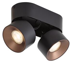 Modern Surface Spotlight Black GU10 50mm 2-Light Tiltable - Echo