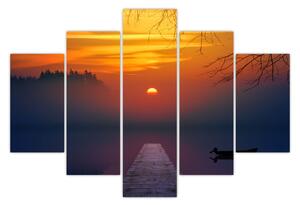 Tablou cu podul în apus de soare (150x105 cm)