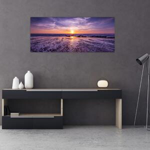 Tabloul cu plaja - apus de soare (120x50 cm)