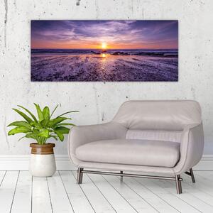 Tabloul cu plaja - apus de soare (120x50 cm)