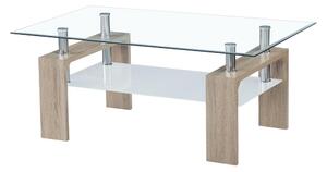 Z0ND0 Masă de cafea Lieberman (stejar sonoma + sticlă + sticlă netransparentă) . 1116404