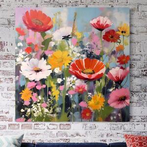 Tablou Canvas Premium LuxCanva® A1562, Imbratisare Florala , Living, Decorativ, Flori, Primavara, Natura, Dormitor, Culori Vibrante