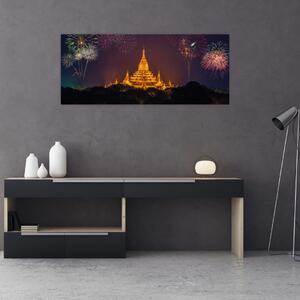 Tablou cu artificii în Asia (120x50 cm)