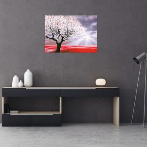 Tablou cu pomul roșu (70x50 cm)