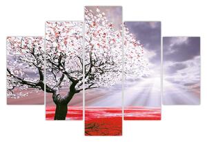 Tablou cu pomul roșu (150x105 cm)
