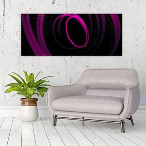 Tablou - linii violete (120x50 cm)