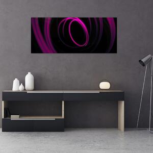 Tablou - linii violete (120x50 cm)