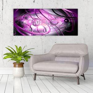 Tabloul cu abstracție frumoasă în violet (120x50 cm)