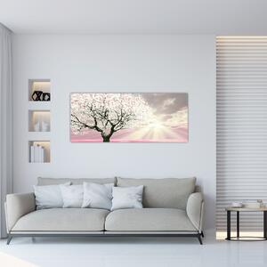 Tabloul copacului roz (120x50 cm)