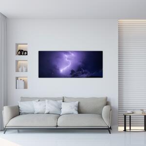 Tablou - cerul violet cu fulger (120x50 cm)