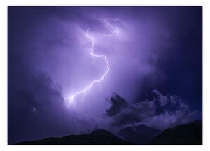 Tablou - cerul violet cu fulger (70x50 cm)