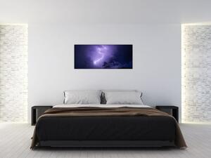 Tablou - cerul violet cu fulger (120x50 cm)