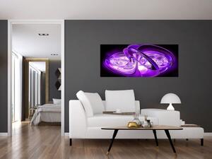 Tabloul fractalilor în violet (120x50 cm)