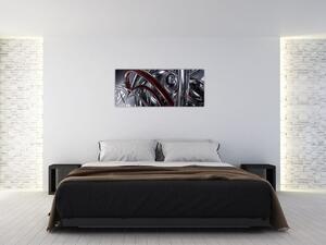 Tabloul cu abstracție în gri (120x50 cm)
