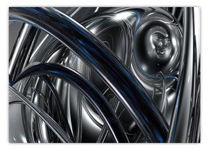 Tabloul cu abstracție gri cu albastru (70x50 cm)