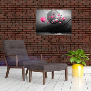 Tabloul cu bile abstracte roz (70x50 cm)