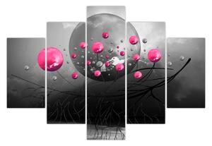 Tabloul cu bile abstracte roz (150x105 cm)