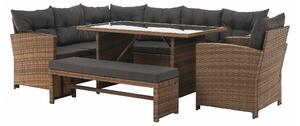 Set mobilier de grădină Senala (gri maro + maro deschis) (pentru 8 persoane). 1116496