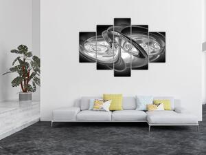 Tablou cu abstracțiune modernă în gri (150x105 cm)